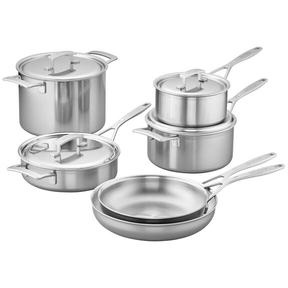 ZWILLING Spirit 3-ply 10-pc Stainless Steel Ceramic Nonstick Pots and Pans  Set, Dutch Oven, Fry Pan