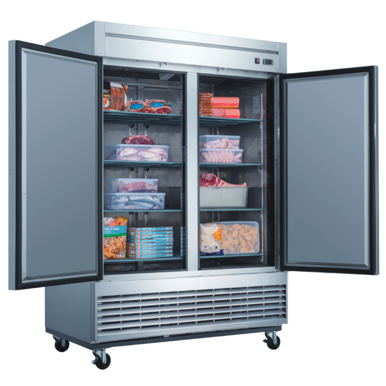 Dukers D55F Bottom Mount 2-Door Commercial Freezer in Stainless Steel ...