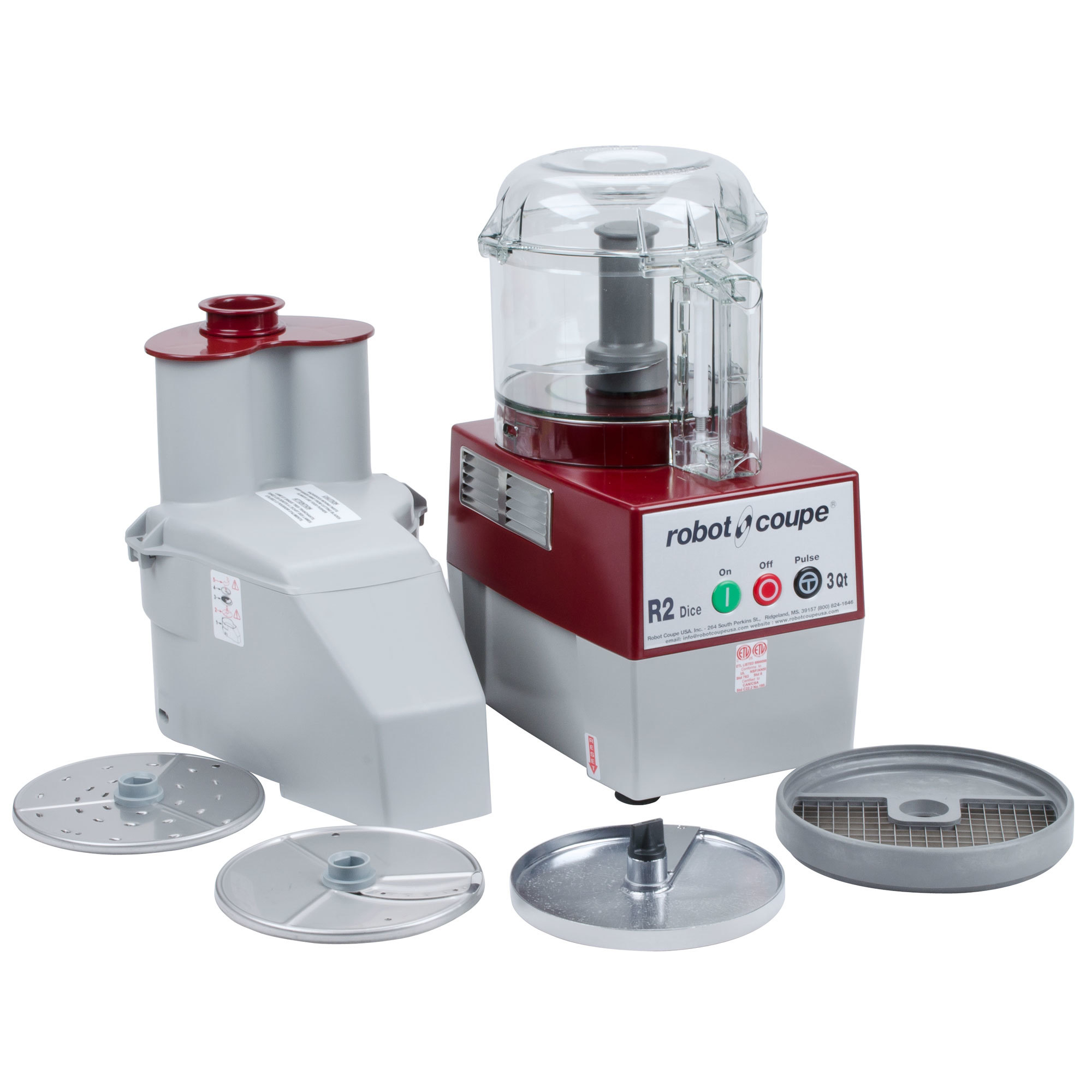 Robot Coupe R2CLRDice Combination Continuous Feed Food Processor Dicer  with Qt. Clear Bowl Plant Based Pros