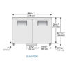 True TUC-48F-ADA-HC 48 1/2" W Undercounter Freezer w/ (2) Sections & (2) Doors, 115v - Image 2