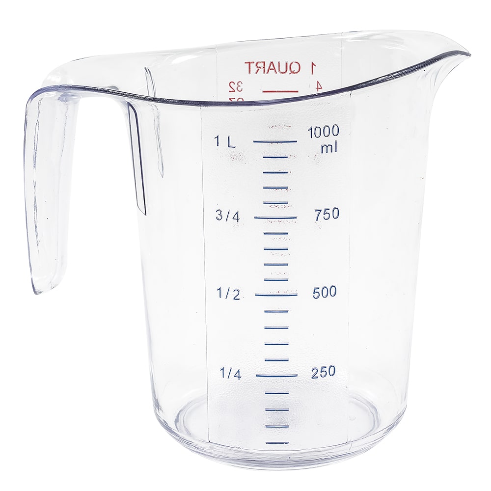 Winco PMCP-100 1 qt Measuring Cup - Polycarbonate, Clear - Plant Based Pros
