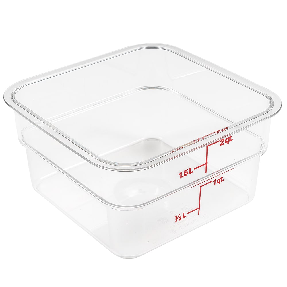 Cambro Set of 3 Square Food Storage Containers with Lids - 2 qt